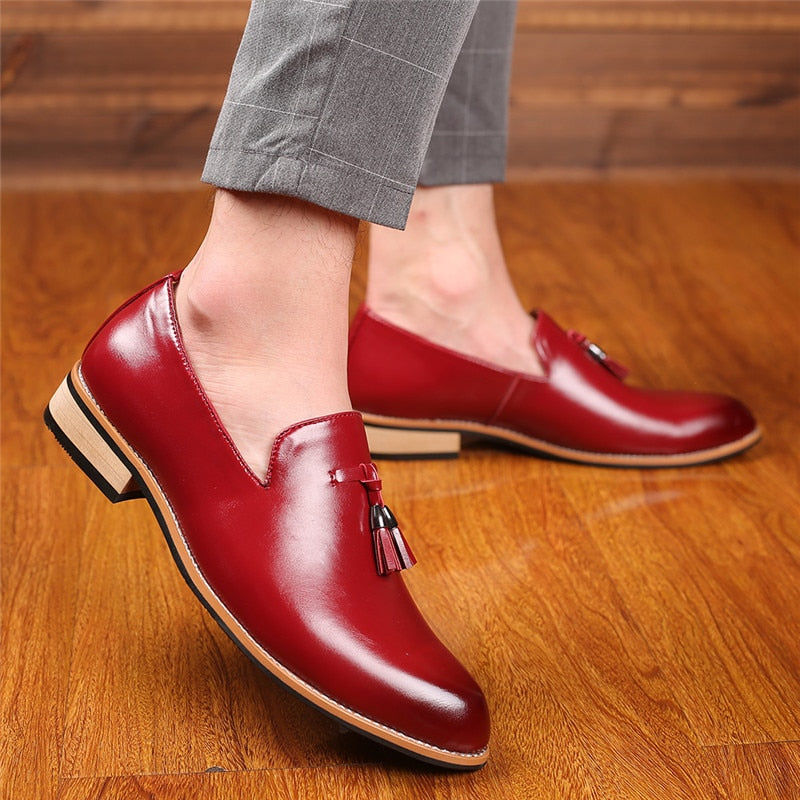 Qmaigie Social shoe male leather Luxury Brand mens wedding dress shoes Business Men Soft Formal men original Shoes big size 46