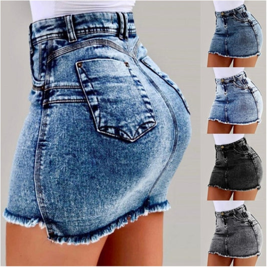 European and American Women&#39;s Denim Skirts Sexy High Waist Denim Hip Skirt Woman Y2k Skirt Black Skirt 4 Colors 6 Sizes