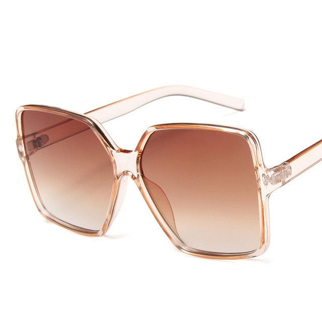 ZXWLYXGX Fashion Women Oversize Sunglasses Gradient Plastic Brand Designer Female Sun Glasses Uv400