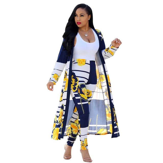 Women print long sleeve cardigan pants summer two piece set long cardigan pants 2 piece set summer women&#39;s suits loose sexy