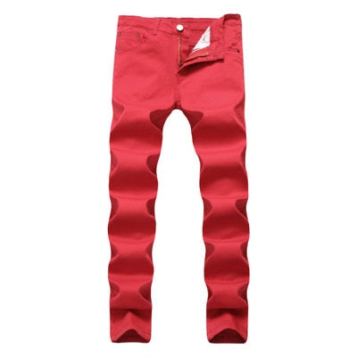 White Ripped Jeans Men With Holes Super Skinny Famous Designer Brand Slim Fit Destroyed Jeans Pencil pants Slim zipper Jeans