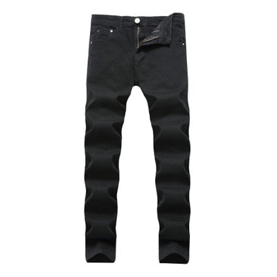 White Ripped Jeans Men With Holes Super Skinny Famous Designer Brand Slim Fit Destroyed Jeans Pencil pants Slim zipper Jeans