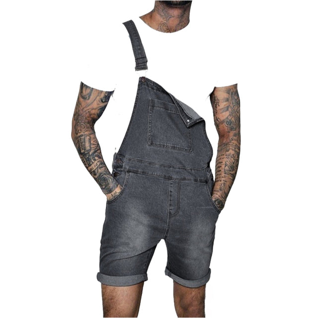 Pink Denim Overall Shorts for Men 2020 Fashion Hip Hop Streetwear Mens Jeans Overall Shorts Plus Size Short Jean Jumpsuits