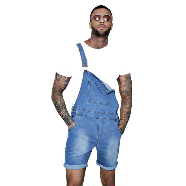 Pink Denim Overall Shorts for Men 2020 Fashion Hip Hop Streetwear Mens Jeans Overall Shorts Plus Size Short Jean Jumpsuits