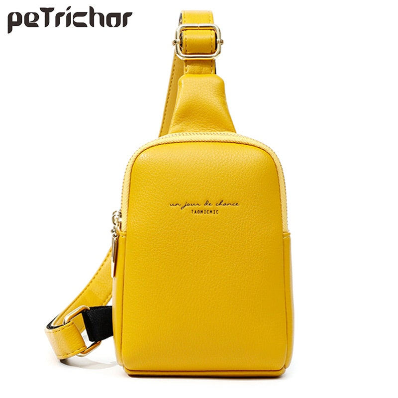 NEW Women's Chest Pack Bag Hip Hop Banana Belt Bag Mini High Quality Crossbody Bags Female PU Leather Waist Bags Purse Pocket