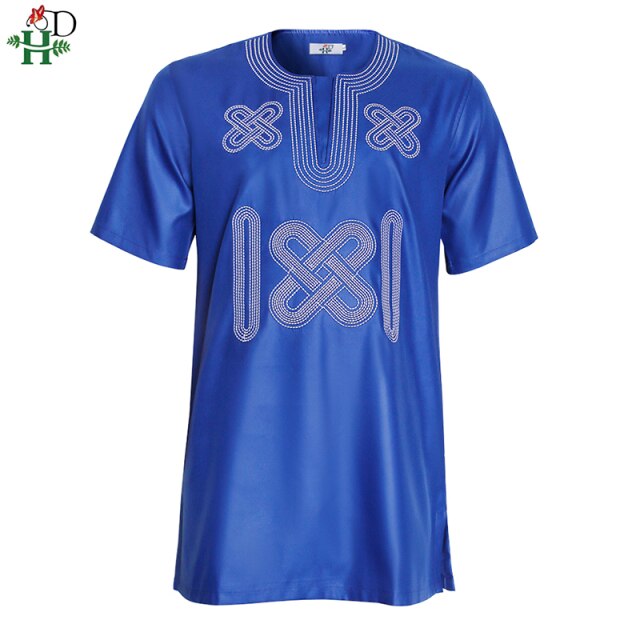 H&D 2021 Fashion Couple Clothes African Dress For Women Embroidery Dashiki Men Shirt Short Sleeve Tops Wedding Party Outfit Robe