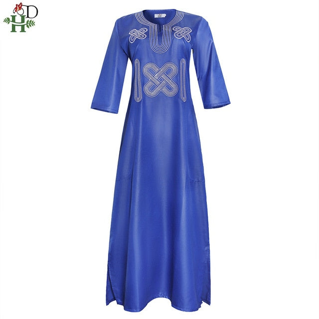 H&D 2021 Fashion Couple Clothes African Dress For Women Embroidery Dashiki Men Shirt Short Sleeve Tops Wedding Party Outfit Robe