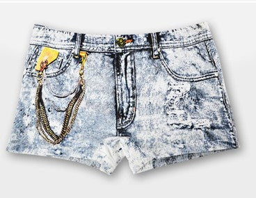 New Fashion Brand Men Denim Underwear 3D Sexy Boxers Jeans Shorts Classic Print Boxers Mens Cowboy U convex pouch Underpants