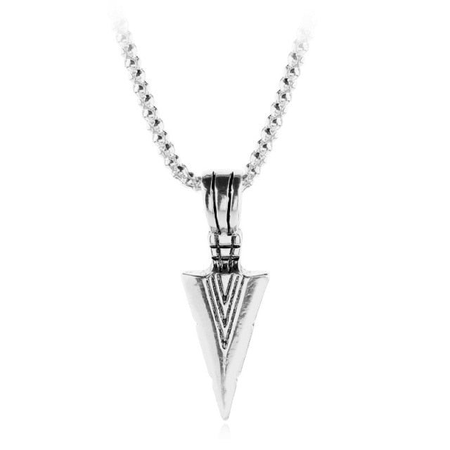 2021 Men&#39;s Fashion Jewelry Black Gold Silver color Arrow Head Pendant Long Chain Necklaces mens necklaces  Arrow