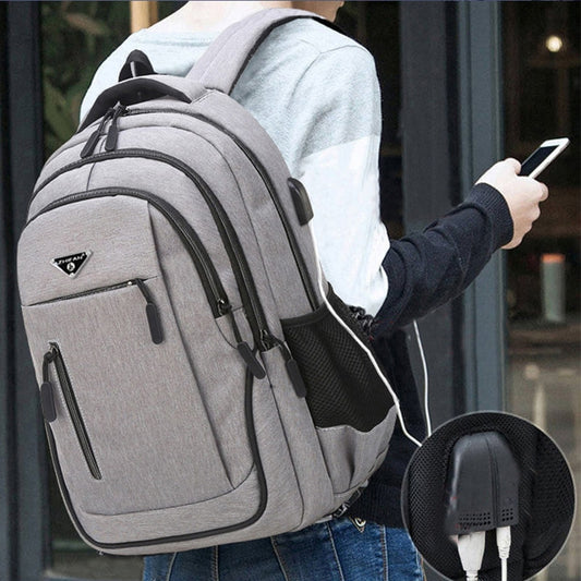 Large Capacity Backpack Men Laptop Backpacks 15.6 Oxford Black Solid High School Bags Teen College Boy Gril Student Backpack