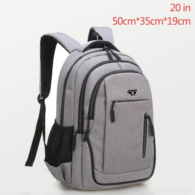 Large Capacity Backpack Men Laptop Backpacks 15.6 Oxford Black Solid High School Bags Teen College Boy Gril Student Backpack