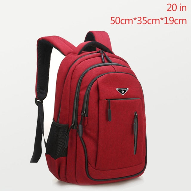 Large Capacity Backpack Men Laptop Backpacks 15.6 Oxford Black Solid High School Bags Teen College Boy Gril Student Backpack