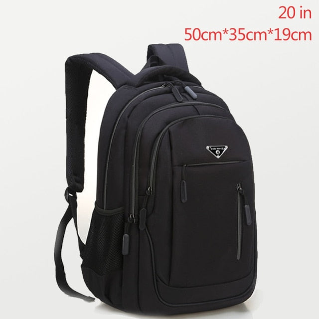 Large Capacity Backpack Men Laptop Backpacks 15.6 Oxford Black Solid High School Bags Teen College Boy Gril Student Backpack