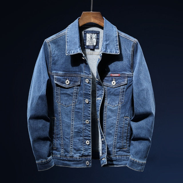 2021 Spring And Autumn New High-end Blue Denim Jackets Men&#39;s Fashion Jacket Chaquetas Hombre Long Sleeve Buttons Men&#39;s Fashion