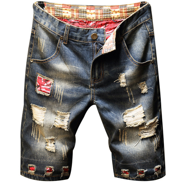 Men&#39;s Jeans Ripped Shorts 2022 Summer New Fashion Casual Vintage Slim Fit Denim Shorts Male Brand Clothes