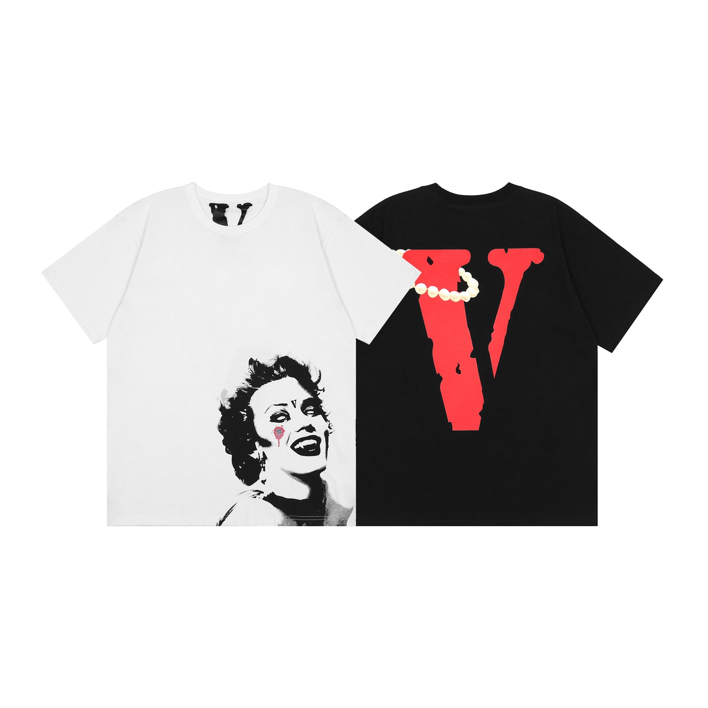 VLONE short-sleeved female couple loose street T-shirt hip-hop trend men&#39;s cotton casual letter printing